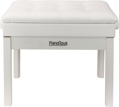 Wooden piano stool Pianonova BCDPS-W Wooden piano stool with Bookcase White - 2