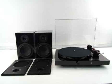 Kit de gira-discos Pro-Ject Juke Box E1 + Speaker Box 5 OM5e High Gloss Black Kit de gira-discos (Tao bons como novos) - 2