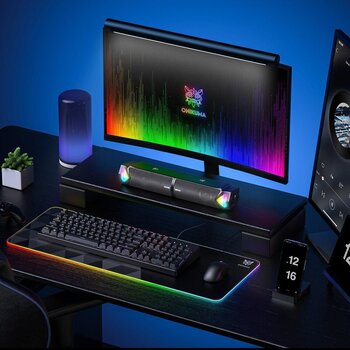 Barre de son
 Onikuma L1 RGB 2-in-1 Bluetooth Gaming Computer Speaker Barre de son Black 2 pièces - 6