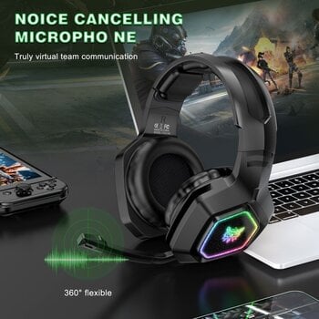 Pc-hoofdtelefoon Onikuma B100 RGB Bluetooth Wireless Gaming Headset Zwart Pc-hoofdtelefoon - 7