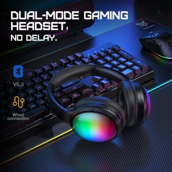 Pc-hoofdtelefoon Onikuma B3 RGB Wireless Bluetooth Gaming Headset Zwart Pc-hoofdtelefoon - 9