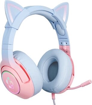 PC headset Onikuma K9 RGB Wired Gaming Headset With Cat Ears Blue-Pink PC headset - 2