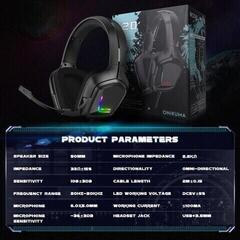 PC slúchadlá Onikuma K20 RGB Wired Gaming Headset Čierna PC slúchadlá - 4