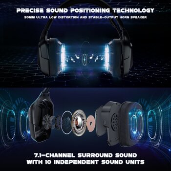 PC headset Onikuma K20 RGB Wired Gaming Headset Black PC headset - 6