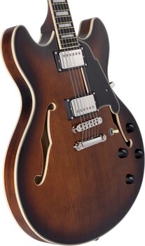 Semi-Acoustic Guitar D'Angelico Premier DC Brown Burst Semi-Acoustic Guitar - 3