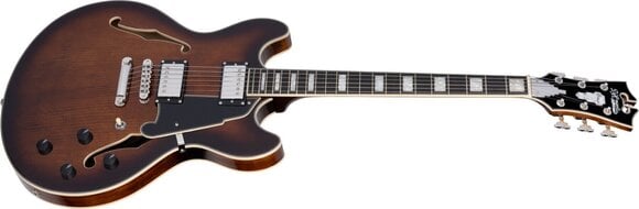 Halvakustisk gitarr D'Angelico Premier DC Brown Burst Halvakustisk gitarr - 5