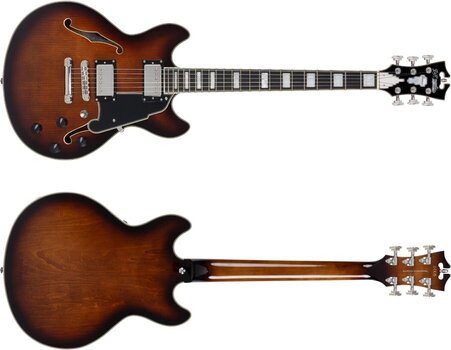 Félakusztikus - jazz-gitár D'Angelico Premier Mini DC Brown Burst Félakusztikus - jazz-gitár - 6