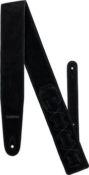 Gitarrengurt Cascha CGS-SL1 Leather Standard Gitarrengurt Black - 2