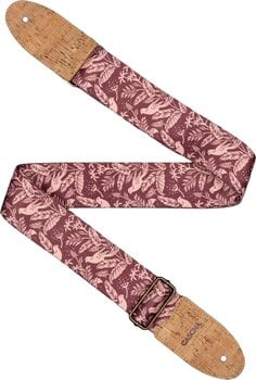 Textile guitar strap Cascha CGS-VC1 Vegan Cork Textile guitar strap Mauve Birds - 2