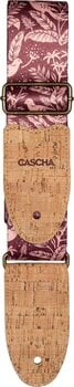 Textile guitar strap Cascha CGS-VC1 Vegan Cork Textile guitar strap Mauve Birds - 3