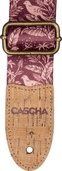 Textile guitar strap Cascha CGS-VC1 Vegan Cork Textile guitar strap Mauve Birds - 4