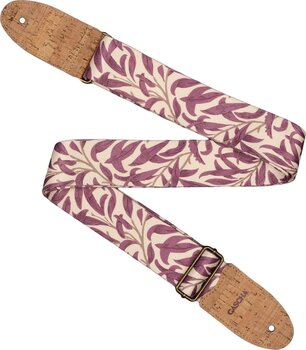 Textile guitar strap Cascha CGS-VC4 Vegan Cork Textile guitar strap Mauve Leaves - 2