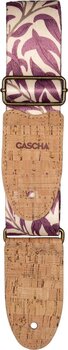 Gitarrband i textil Cascha CGS-VC4 Vegan Cork Gitarrband i textil Mauve Leaves - 3