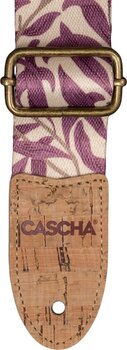 Textile guitar strap Cascha CGS-VC4 Vegan Cork Textile guitar strap Mauve Leaves - 4