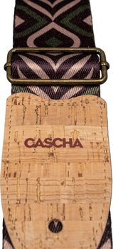 Sangle pour guitare Cascha CGS-VC9 Vegan Cork Sangle pour guitare Green Chevron - 5