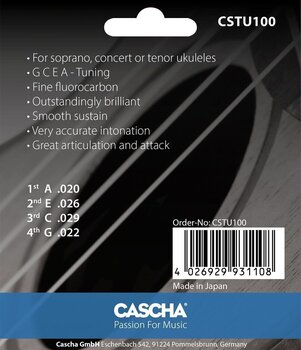 Corzi pentru Ukulele Soprano Cascha CSTU100 Carbon Corzi pentru Ukulele Soprano - 2