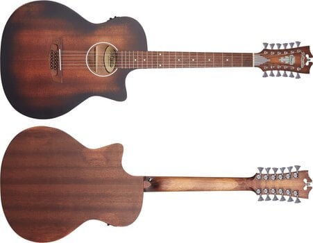 12-saitige Elektro-Akustikgitarre D'Angelico Premier Fulton LS Aged Mahogany 12-saitige Elektro-Akustikgitarre - 6