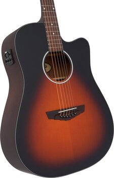 Guitare Dreadnought acoustique-électrique D'Angelico Premier Bowery LS Satin Vintage Sunburst Guitare Dreadnought acoustique-électrique - 3