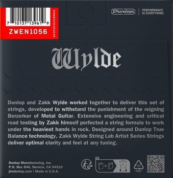 Struny do gitary elektrycznej Dunlop ZWEN1056 Zakk Wylde String Lab 10-56 Struny do gitary elektrycznej - 2