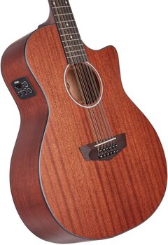 12-string Acoustic-electric Guitar D'Angelico Premier Fulton LS Natural Mahogany Satin 12-string Acoustic-electric Guitar - 5