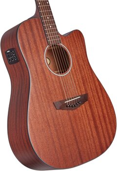 Guitare Dreadnought acoustique-électrique D'Angelico Premier Bowery LS Natural Mahogany Satin Guitare Dreadnought acoustique-électrique - 5