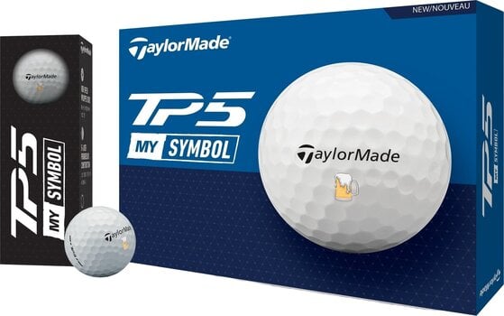 Нова топка за голф TaylorMade TP5 White w/ Beer Нова топка за голф - 4