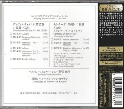 CD de música W.A. Mozart - Divertimento KV334, Serenata Notturna KV239 (Limited Edition) (CD) - 3