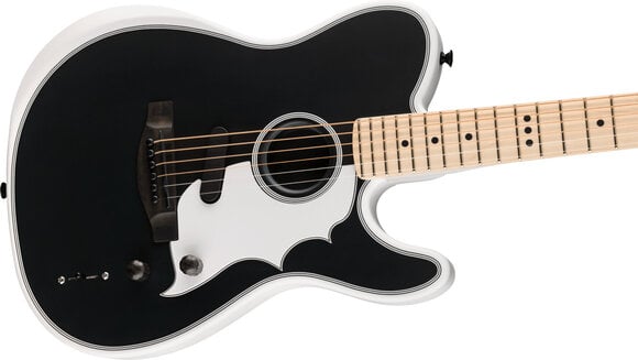 Guitare acoustique-électrique Fender Jack White Triplesonic Acoustasonic Telecaster MN Satin Arctic White with Black Top Guitare acoustique-électrique - 4