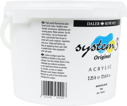 Peinture acrylique Daler Rowney System3 Peinture acrylique Mars Black 2,25 L 1 pc - 3