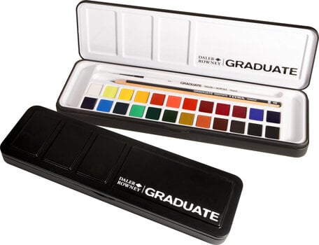 Tinta de aguarela Daler Rowney Graduate Set of Watercolour Paints  Student Set 24 Colours With Brush And Pencill - 3