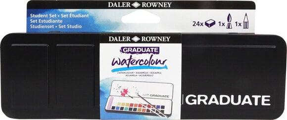 Akvarel maling Daler Rowney Graduate Sæt med akvarel maling  Student Set 24 Colours With Brush And Pencill - 5