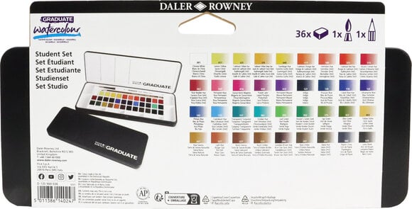 Akvarelna barva Daler Rowney Graduate Set akvarelnih barv  Student Set 24 Colours With Brush - 6