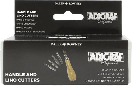 Ferramenta de escultura para linogravura Daler Rowney Adigraf Conjunto de espadas para linóleo 5 pcs - 3