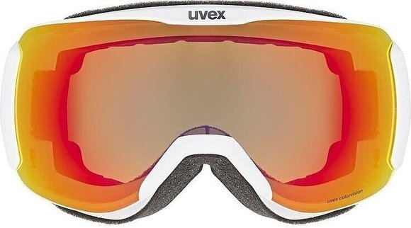 Ski Goggles UVEX Downhill 2100 CV Planet Planet White Shiny/Mirror Scarlet/Green Ski Goggles - 2