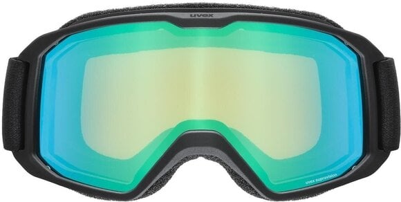 Ski Goggles UVEX Elemnt FM Black Mat/Mirror Green Ski Goggles - 2