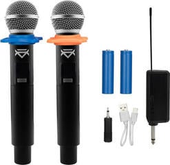 Conjunto sem fios Veles-X Dual Wireless Handheld Microphone Party Karaoke System with Receiver Conjunto sem fios 195 - 211 MHz - 1