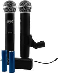 Conjunto sem fios Veles-X Dual Wireless Handheld Microphone Party Karaoke System with Receiver Conjunto sem fios 195 - 211 MHz - 2