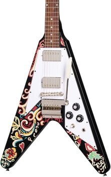 E-Gitarre Epiphone Jimi Hendrix Love Drops Flying V Black E-Gitarre - 4