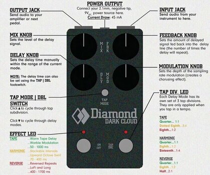 Guitar Effect Diamond Dark Cloud Guitar Effect - 8