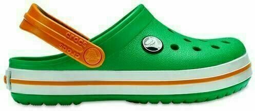 Kids Sailing Shoes Crocs Kids' Crocband Clog Grass Green/White/Blazing Orange 32-33 - 3