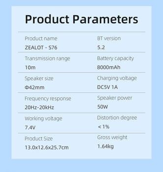 Prijenosni zvučnik Zealot S76 Prijenosni zvučnik - 17
