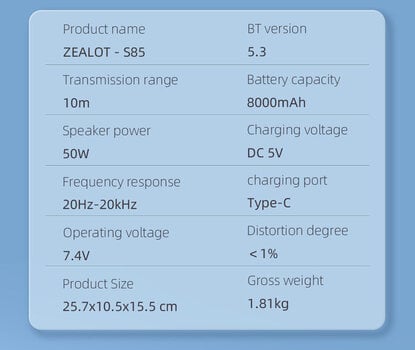 Altavoces portátiles Zealot S85 Altavoces portátiles - 17