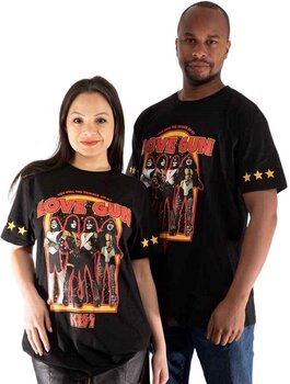 T-Shirt Kiss T-Shirt Love Gun Stars Unisex Black 2XL - 4