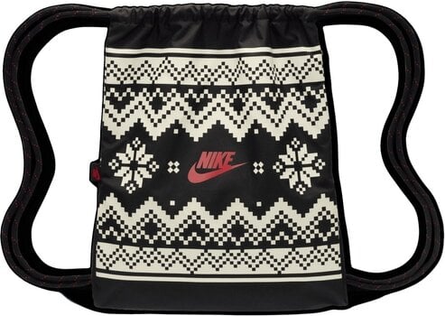 Lifestyle-rugzak / tas Nike Heritage Holiday Drawstring Bag Black/White Fair Isle Sporttas - 2