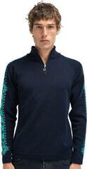 Ski T-shirt / Hoodie Dale of Norway Geilo Mens Merino Wool Sweater Marine/Peacock XL Jumper - 1