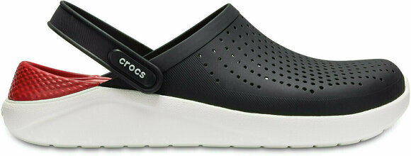 crocs literide clog black red