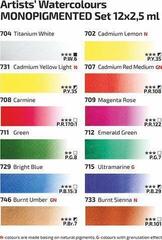 Akvarell festék Rosa 3403212 Akvarell festékek halmaza Monopigmented 12 x 2,5 ml - 3