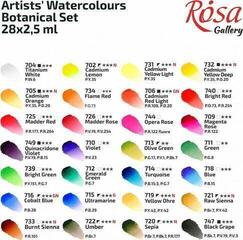 Peintures aquarelles Rosa 340328 Ensemble de peintures à l'aquarelle Botanical 28 x 2,5 ml - 4