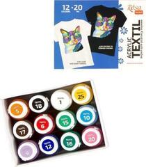 Boja za tekstil Rosa 134122 Сет боја за текстил 12 x 20 ml - 1