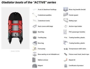 Barcă gonflabilă Gladiator Barcă gonflabilă C330AD Red/Black 330 cm - 6
